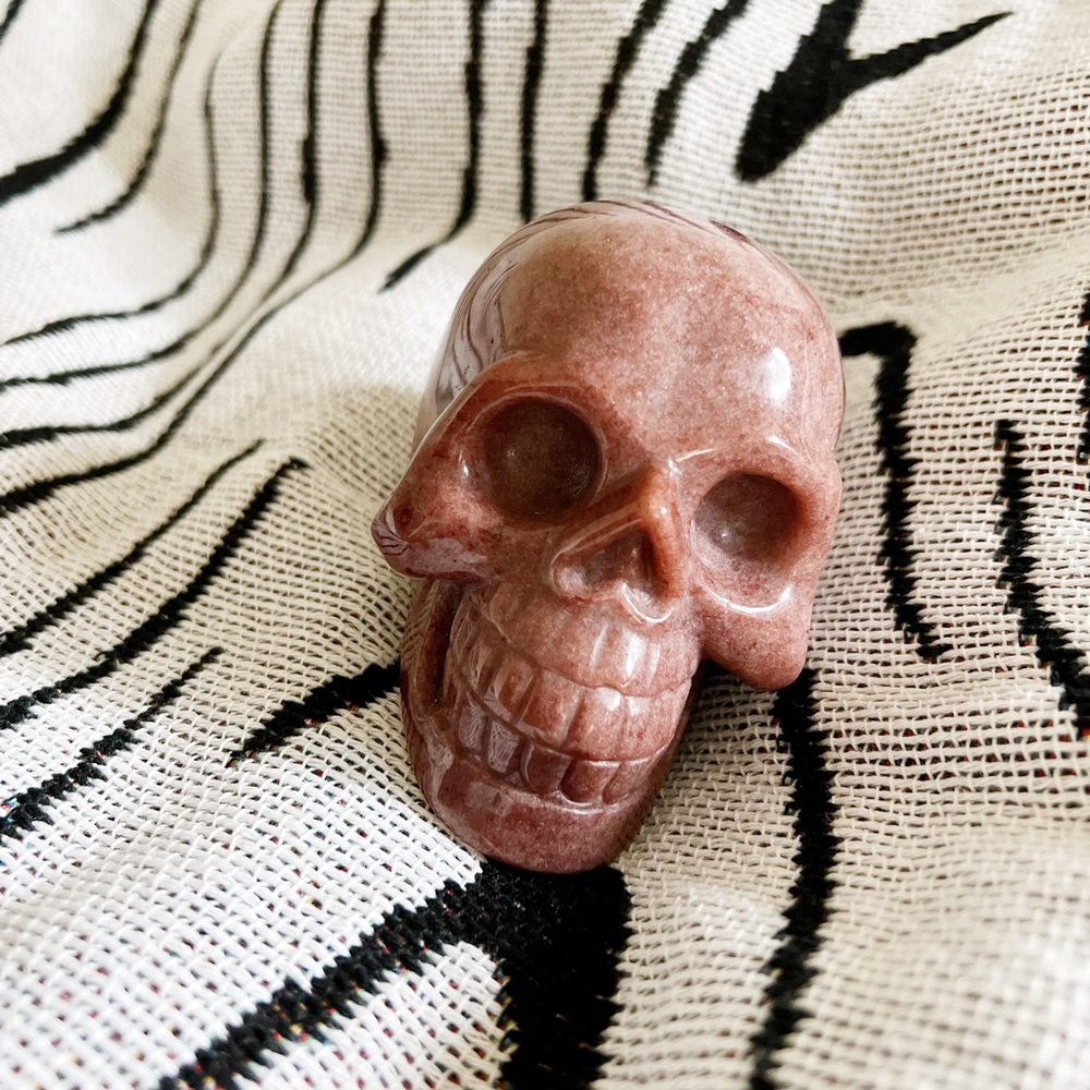 Strawberry Quartz Skull